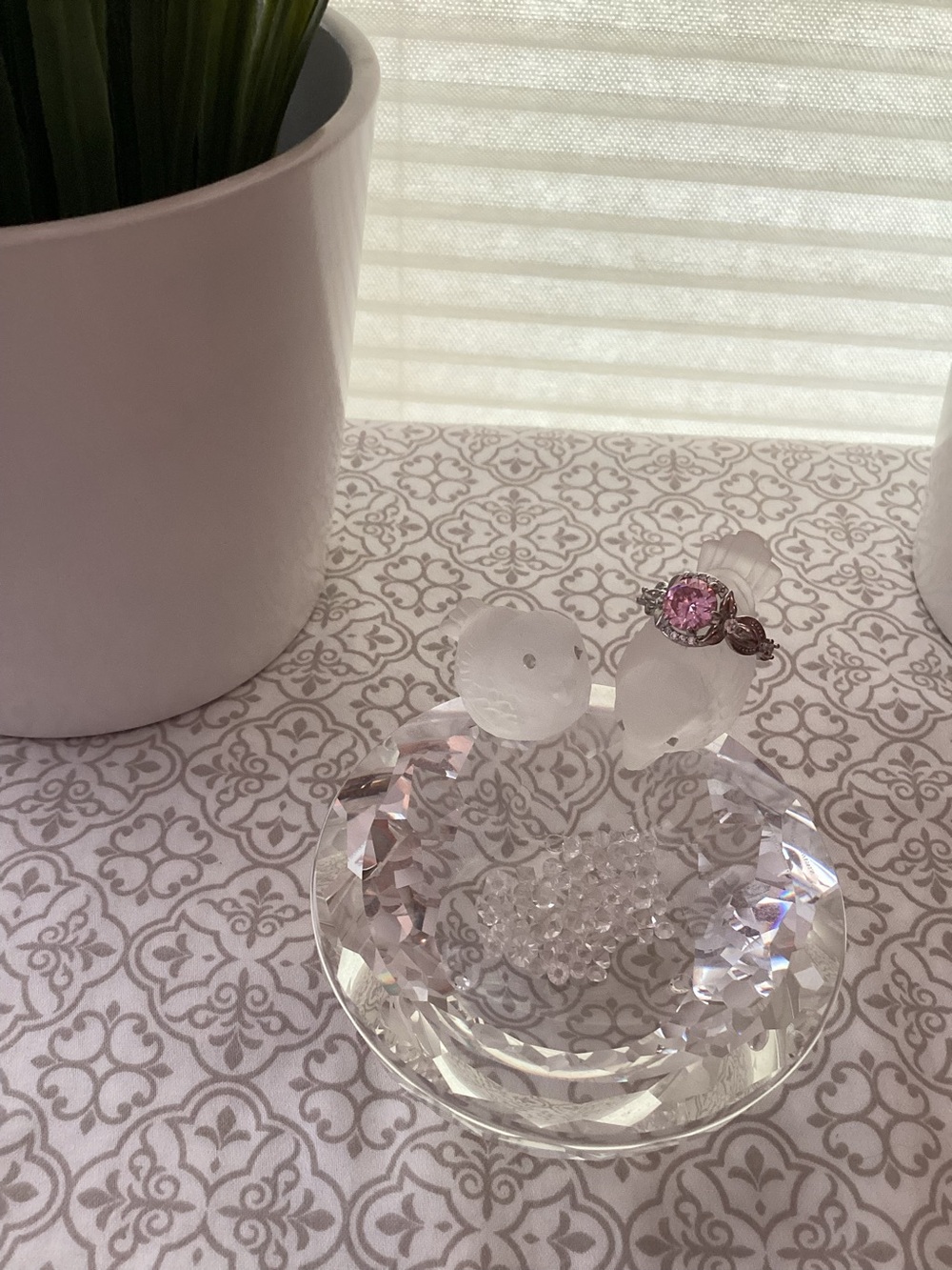 Pink Stone Silver Ring